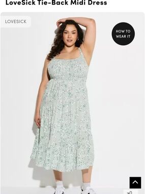 Lovesick Mint Floral Tie-Back Midi Dress